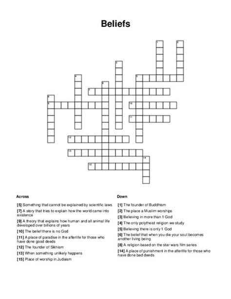 expressed a belief crossword